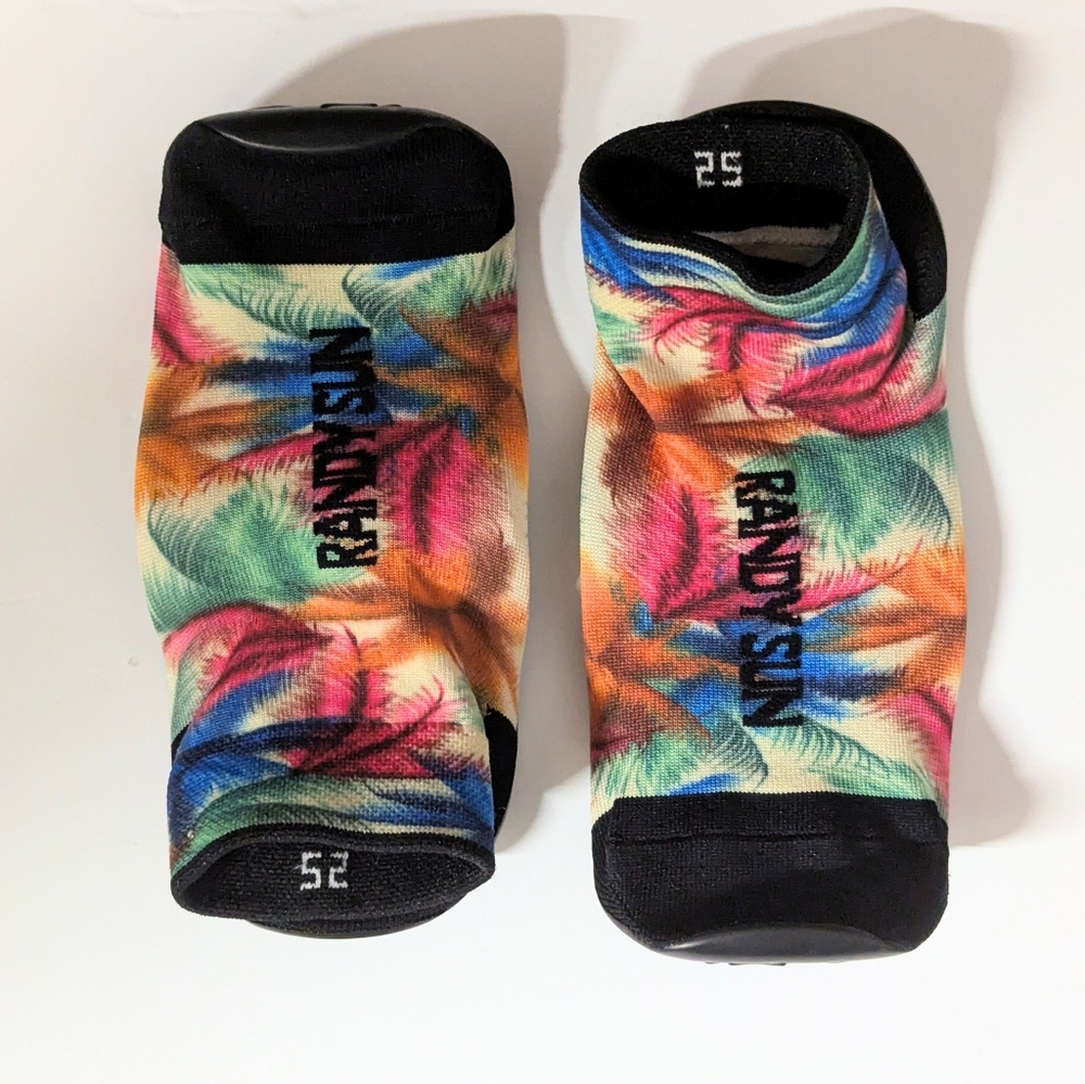 Randy Sun Beach Socks Shoes Sz 25 Tropical Multi Color Print